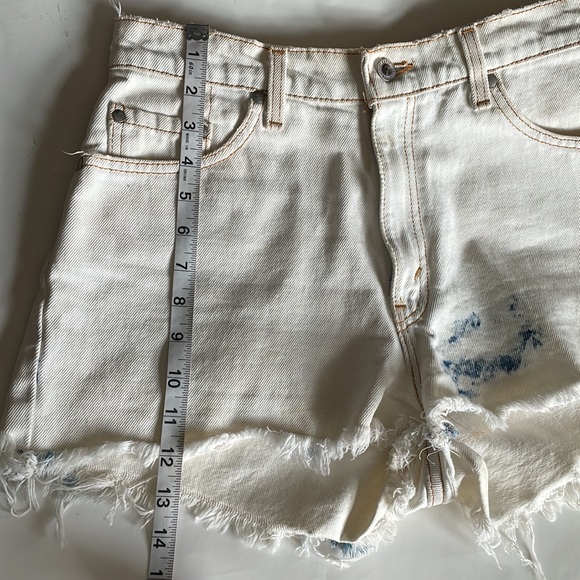 Vintage Levis 630 Silver Tab Frayed High Rise Bleached White Jean Short sz 11/12 - Picture 10 of 10